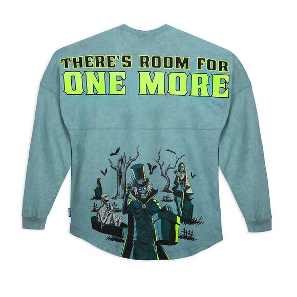 NWT Disney Parks Haunted Mansion Hatbox Ghost Glow in Dark Spirit Jersey M L - Picture 2 of 6